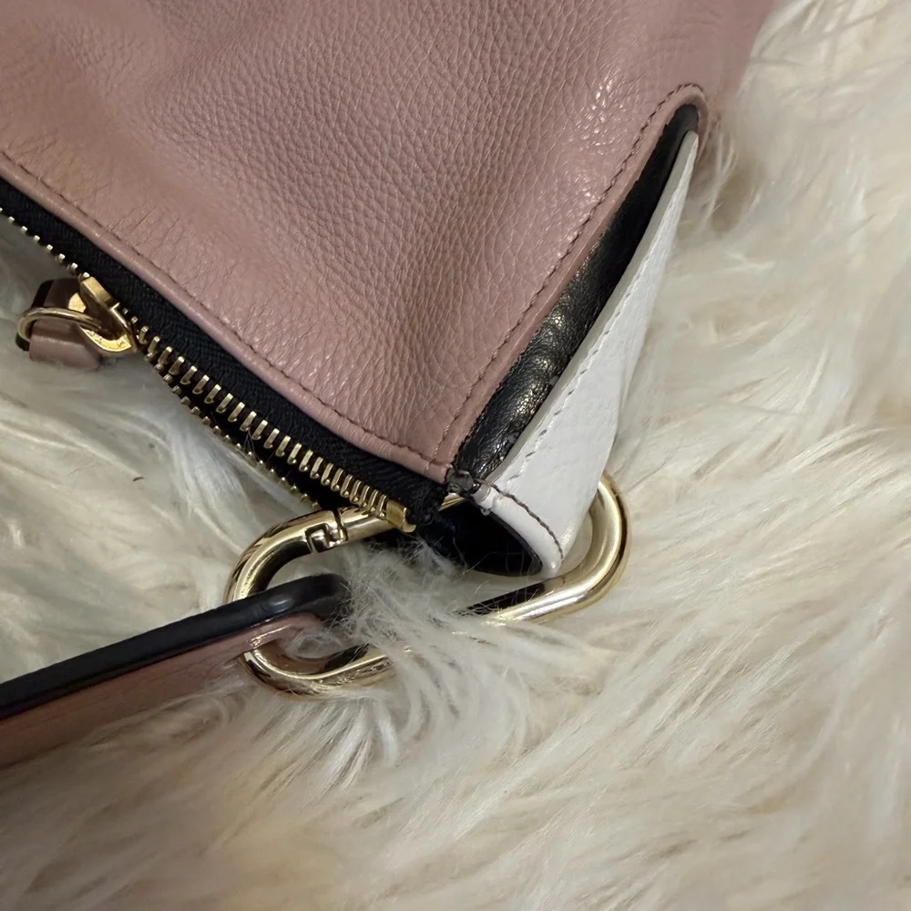 Furla pebbled leather Pink and Brown Women's Bag